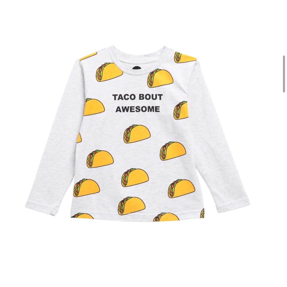 Dot Australia taco bout awesome long sleeve t-shirt size 4 Heathered gray 🌮